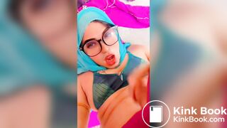 Muslim Hijabi transgender peeing her face.