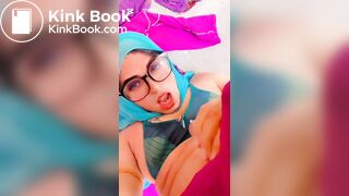 Muslim Hijabi transgender peeing her face.