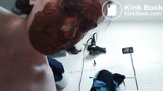 She smears poop on her entire face