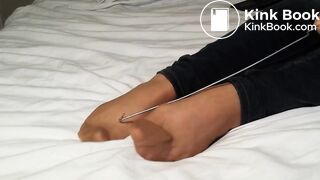 asian very mad in pantyhose against her boyfriend