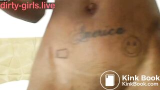 Thin ebony deep anal and play with poo in body