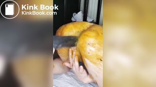 SLUT GETS SHIT ON AND HAS IT SMEARED ALL OVER HER