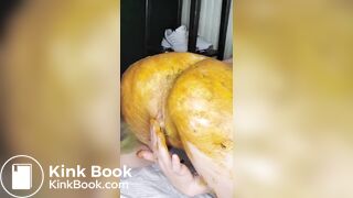 SLUT GETS SHIT ON AND HAS IT SMEARED ALL OVER HER