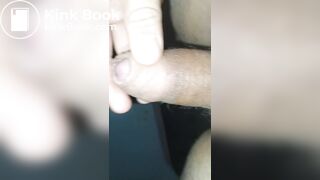 Fat boy playing with small dick