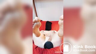 Anal gape in dirty pink thong