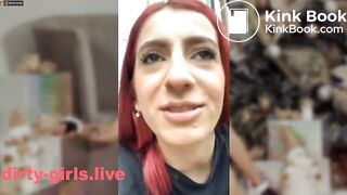 Red hair girl dirty play in public places and bath