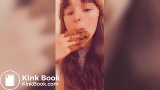 Sexy girl eats her shit in a bathtub