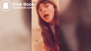 Sexy girl eats her shit in a bathtub