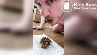 German scat fag eating again
