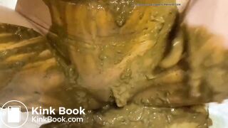 Filthy girl makes a liquid mess