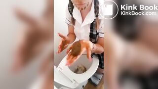 SCAT - Asian girls pooping in the toilet 5