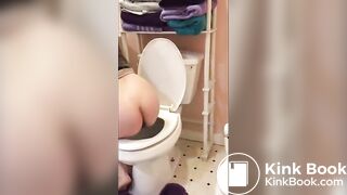 Tight womens asses pooping in public toilets