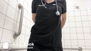 Nurse puts a plug in at work
