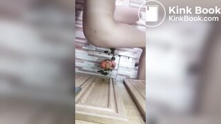 SCAT - girl shit dildo fuck
