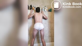 Teen twink shit smearing underwear