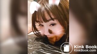 Chinese Scat Slut eats it all