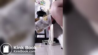 Chinese girl poops outside car