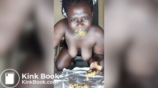 Dark skinned ebony shit then eats it