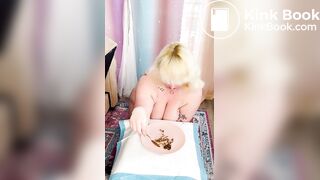slave girl eating a load of her own shit