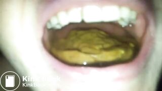 Original title: Wife toilet slave eats shit in to