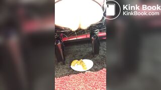 Valentina shitting scat tranny pooping in dish