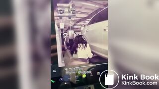 Chinese girl poops outside car