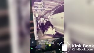 Chinese girl poops outside car