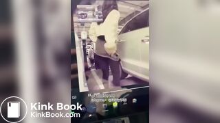 Chinese girl poops outside car