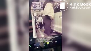 Chinese girl poops outside car