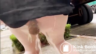 Nasty public pee and poop accident