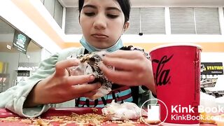 eating own shit in a mall