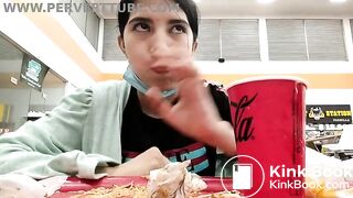 eating own shit in a mall