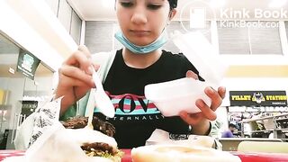 eating own shit in a mall