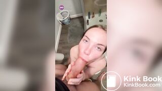 Girlfriend sucking shitty cock