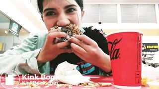She eats a scat burger