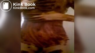 Skinny daughter with shit and piss.