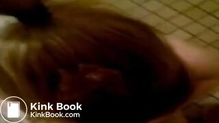 Skinny daughter with shit and piss.