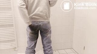 hot dude smears shit and gets dressed