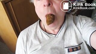 old man sucking a turd