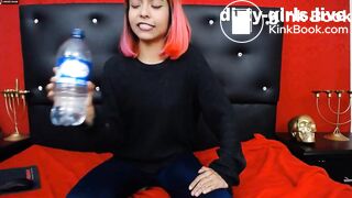 Crazy young latina big vomit and shit eating