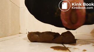 Dirty shit pig eating its meal (Scat)