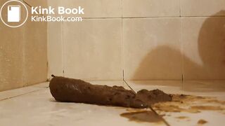 Dirty shit pig eating its meal (Scat)