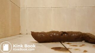 Dirty shit pig eating its meal (Scat)