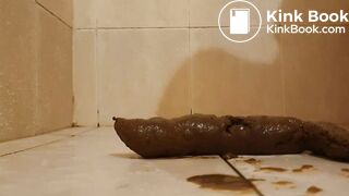 Dirty shit pig eating its meal (Scat)