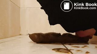 Dirty shit pig eating its meal (Scat)