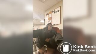 Ebony enjoying herself on the clock