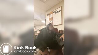 Ebony enjoying herself on the clock