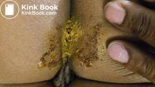 Sleeping GF dirty asshole for cleaning