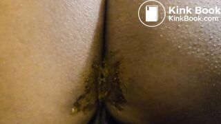 Sleeping GF dirty asshole for cleaning