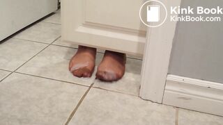 pantyhose footjob cum